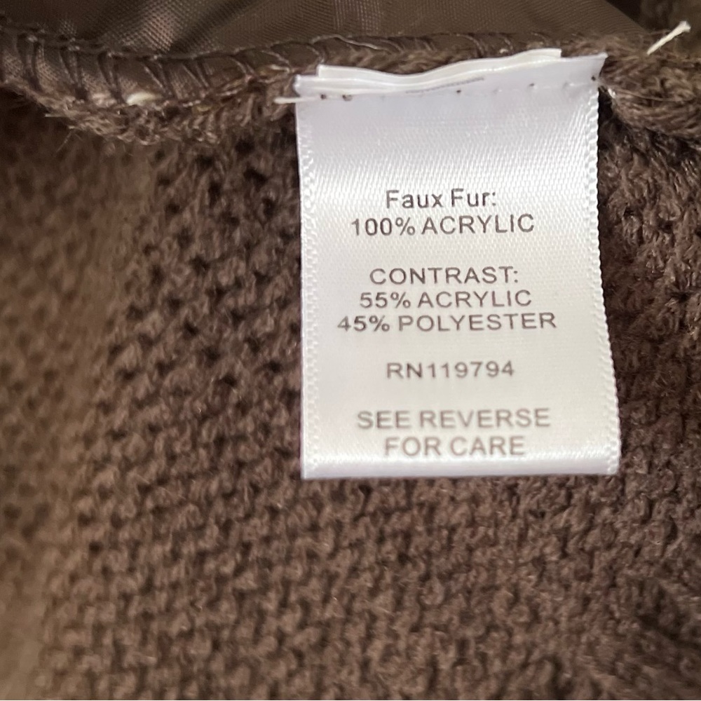 NWT One World Brown Size XL Faux Fur sweater Vest - Picture 3 of 8